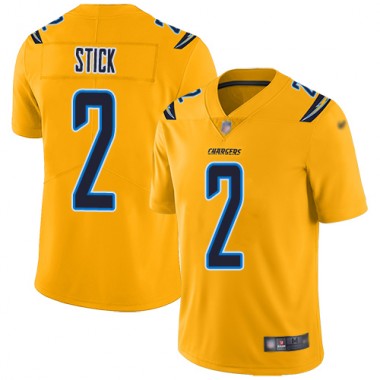 Los Angeles Chargers NFL Football Easton Stick Gold Jersey Men Limited #2 Inverted Legend